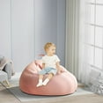 thumbnail image 5 of CSSAD 27.5in Bean Bag Chair with FILLER, BeanBag Chairs for Teens and Adults, Living Room Furniture Couch Soft Velvet Sofa Cover, Large Round Lazy Sofa, Pink, 5 of 6