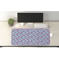 thumbnail image 2 of Pop Art Computer Mouse Pad, Retro 50s 60s Style Image with Hearts Abstract Polka Dots Art Print, Rectangle Non-Slip Rubber Mousepad X-Large, 35" x 15", Hot Pink and Turquoise, by Ambesonne, 2 of 2