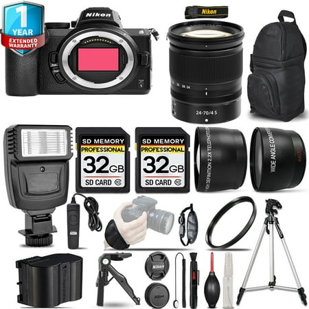 Nikon Z5 Mirrorless Camera with 24-70mm f/4 S Lens + Flash + 64GB + UV Filter + Backpack