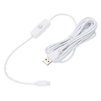 USB Male to Micro USB Male Power Cable with Switch White 1