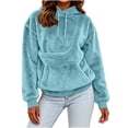 thumbnail image 6 of Hoodie With Pouch Pet Carrier Animal Holder Cat & Dog Pocket Oversized Casual Fashion Fall Winter Hoodies Sweatshirts (XL, Light Blue), 6 of 7