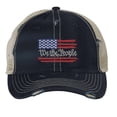 thumbnail image 4 of We The People Trucker Hat Distressed American Flag Mesh Cap Constitutional Patriotic (Olive), 4 of 8