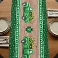 thumbnail image 5 of Table Runners 72 Inches Long Dress Scarves, Saint Patrick's Day Farmhouse Kitchen Table Runner, Coffee Tablerunners, Luck Leaves Car Brown Wooden Plaid 14x72 Inch, 5 of 9