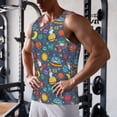 thumbnail image 5 of Logiee Cartoon Space Print Men's Workout Tank Top,Quick Dry Workout Tank Top,Gym Muscle Tee,Fitness Bodybuilding Sleeveless T Shirt-3X-Large, 5 of 7