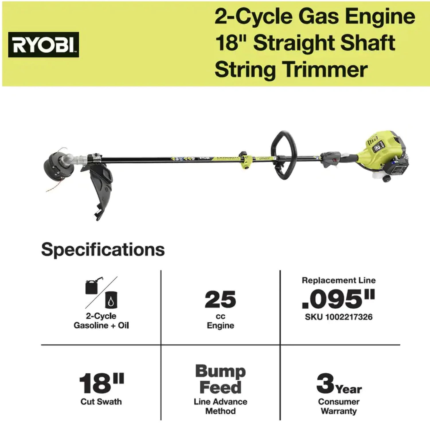 RYOBI Straight Shaft Gas Trimmer Walmart