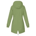 thumbnail image 4 of Rggeeun Baby Girl'S Blouse Solid Color Hooded Long Sleeve with Adjustable Drawstring Zip-Up Cardigan Striped Lining Jacket for Fall Gym Delicate Tops,Green,13-14 Years, 4 of 6