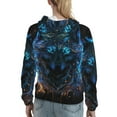 thumbnail image 7 of Lsque Cool Blue Light Wolf Pattern Casual Women's Hoodie,Hooded Sweatshirt with Kangaroo Pocket,Pullover Hoodie with Eye-catching Drawstrings-Small, 7 of 7