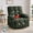 Green, variant on JULY'S SONG Oversized 360° Swivel Rocker Recliner Chair, Massage Heat Manual Glider Recliner with USB Port Cup Holders for Living Room Nursery, Chenille Green