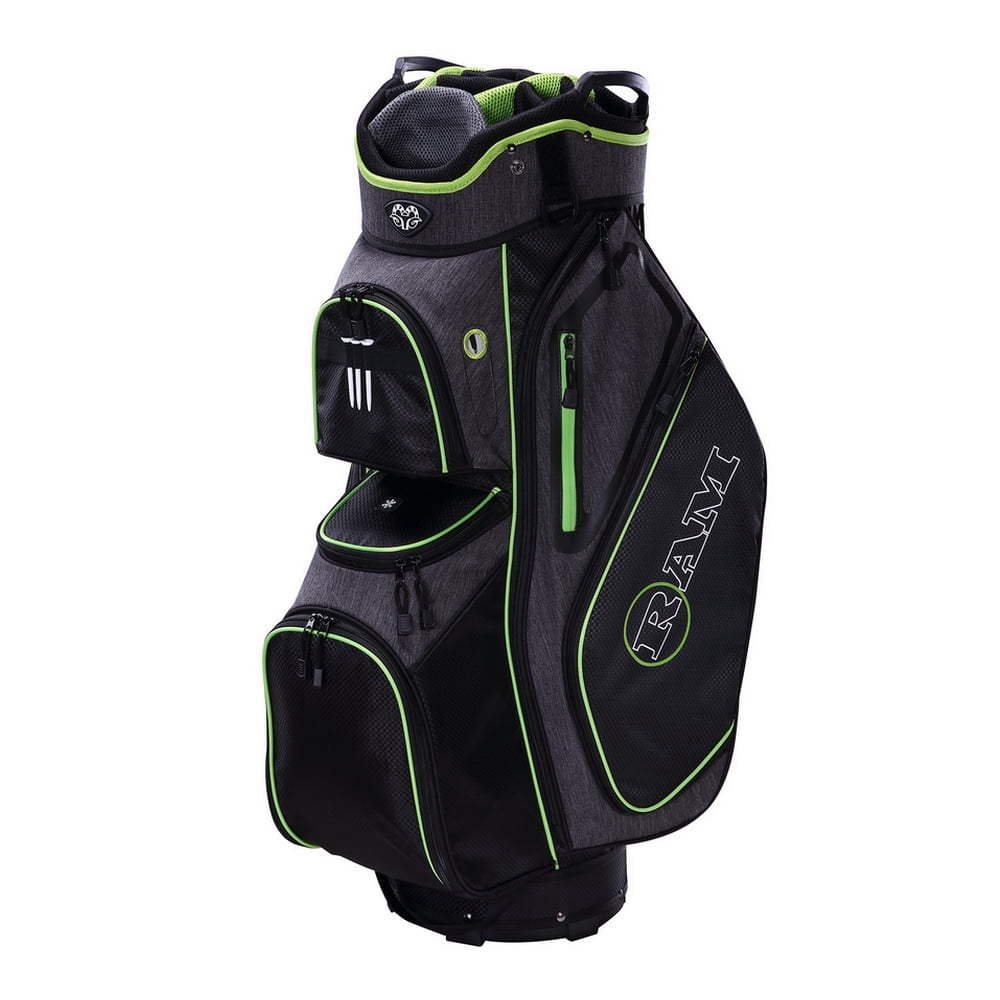 Ram Golf Tour Cart Golf Bags for Men with 14 Way Dividers Top Black, Neon