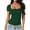 A-Short Sleeve-Deep Green, variant on Square Neck Short Sleeve Shirts for Women Fitted Tees Tops