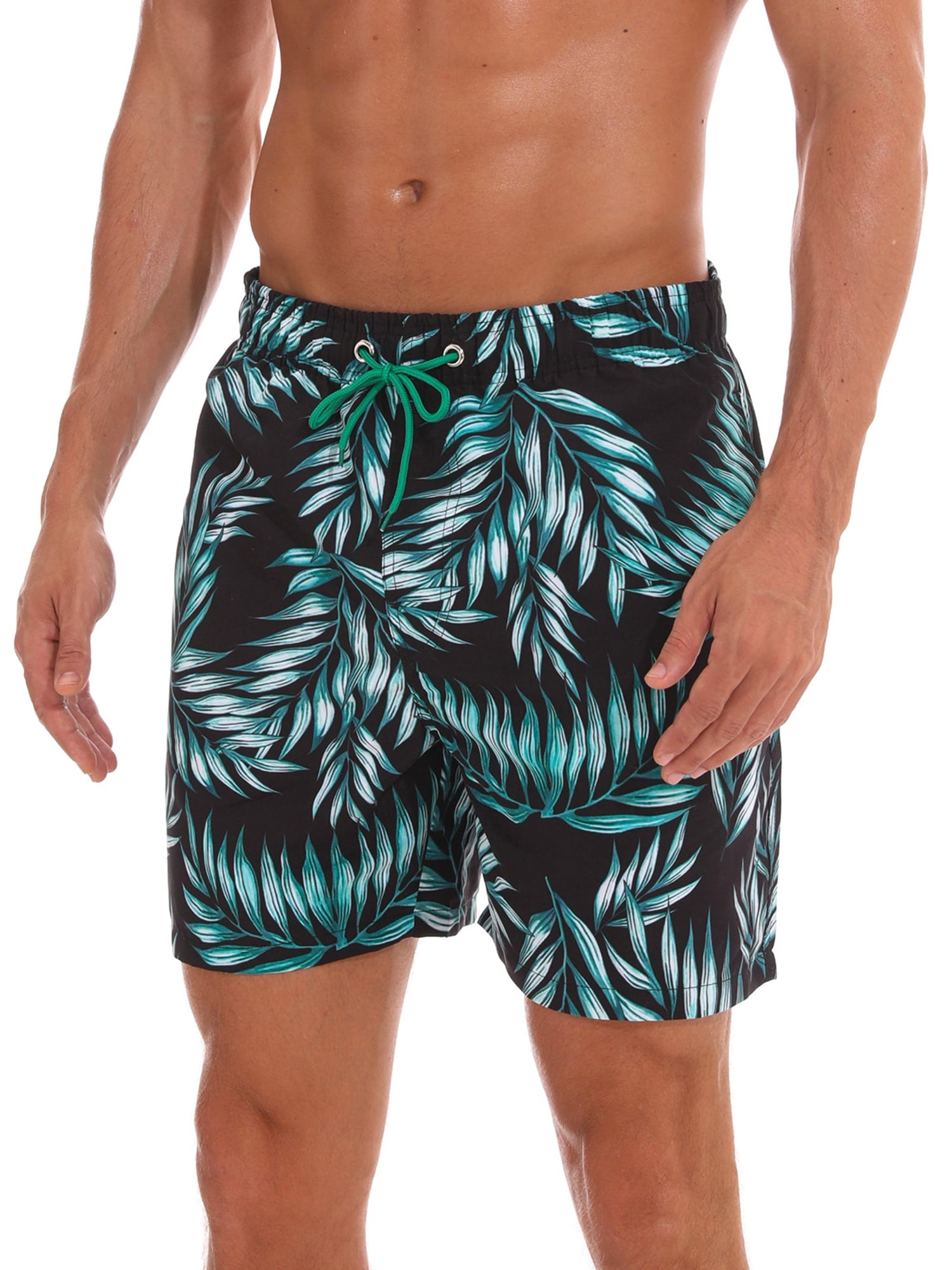 Cindysus Men Beach Pants High Waist Boardshorts Drawstring Swimsuit