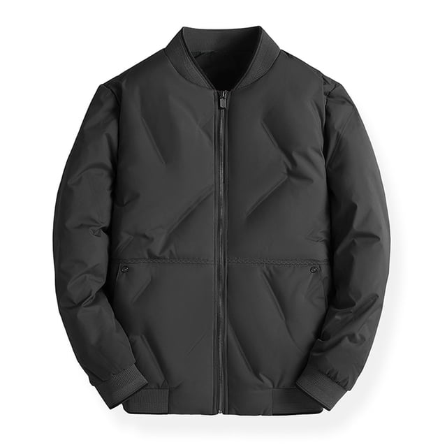 KIHOUT Mens Winter Jacket Casual Solid Color Stand Collar Zipper Windproof Keep Warm Long Sleeve Jacket Coats,Size M-6XL