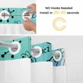 thumbnail image 2 of No Hook Teal Blue Science Shower Curtain with Snap in Liner Set, Funny Cartoon Artwork Wood Grain Waterproof Fabric Bathroom Curtains with See Through Top Window, Hotel Style Small 36 x 72 Inch, 2 of 9