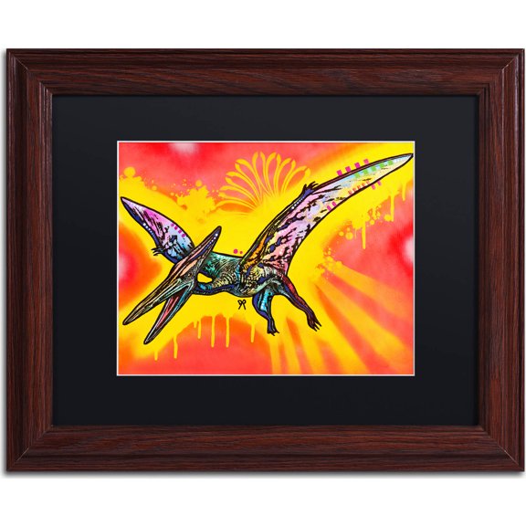 Trademark Fine Art "Pterodactyl" Canvas Art by Dean Russo, Black Matte, Wood Frame