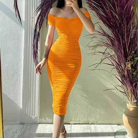 Usdian Graduation Dress Sleeveless Tank Dresse Floral Dresses Lightweight Summer Dresses for Women Loose Solid for Outdoor Yellow S Clearance Items
