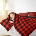 thumbnail image 2 of jejeloiu Geometric Plaid Full Size Comforter Sets,Modern Geometric Aesthetic Bedding Comforter Set,Red Black Bedding Sets For Girls,Microfiber Room Decoration Reversible,3 Pieces, 2 of 8