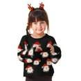 thumbnail image 4 of Quealent Girls Sweater Female Big Kid Baby Coats 6-12 Months Girls Girl Christmas Sweater Funny Santa Funny Xmas Holiday Party Knitted (Black, 5-6 years), 4 of 5