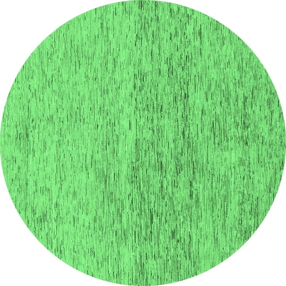 Ahgly Company Indoor Round Abstract Emerald Green Modern Area Rugs, 7' Round