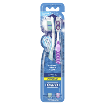 Oral-B Pulsar 3D White Luxe Battery Powered Soft Bristles Toothbrush, 2