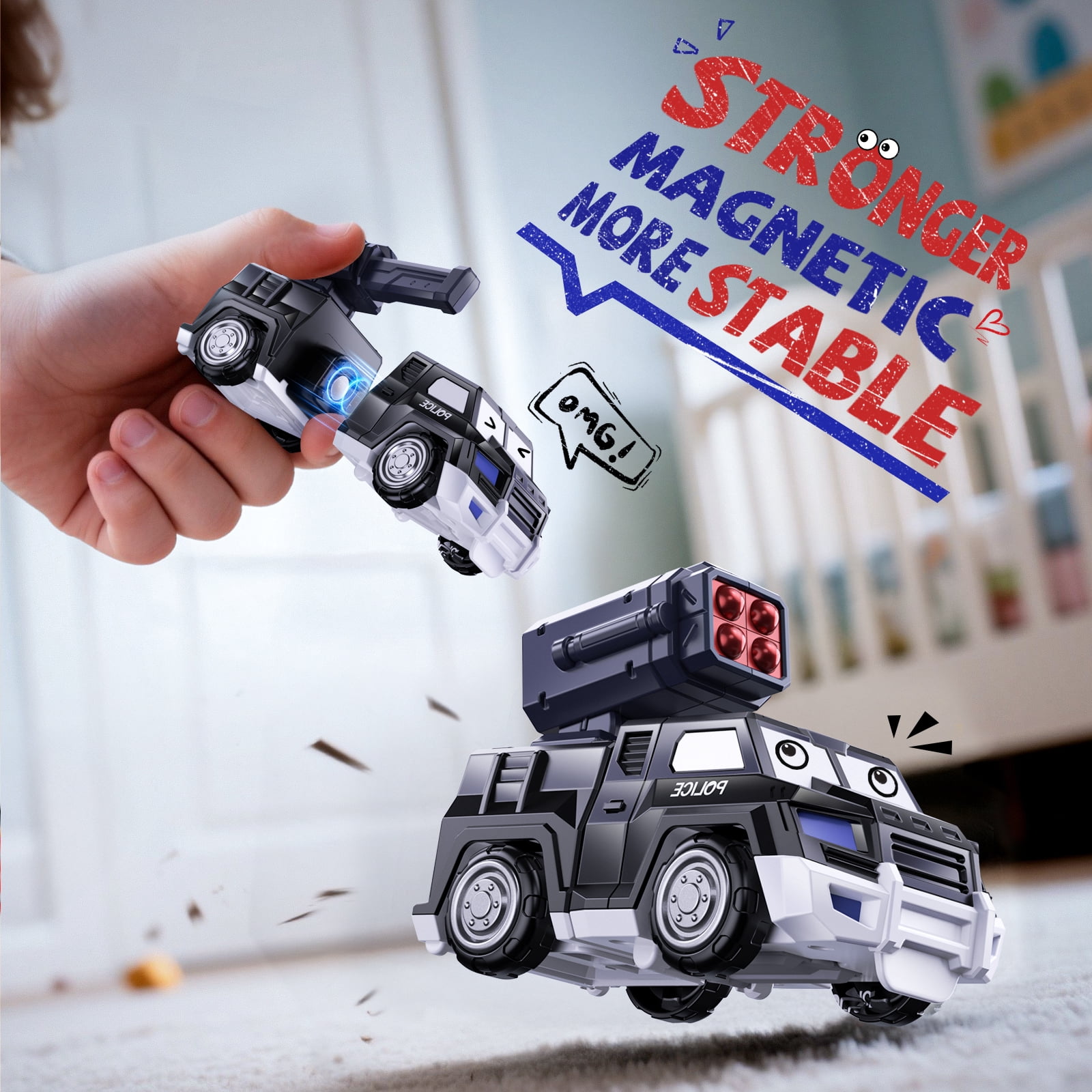 Gelomee Transforming Toys for 4-7 Year Old Boys, Magnetic Robots Toys for Kids, Easy to Assembly, Ideals Birthday Gift Aged 3-8 Years Old