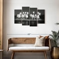 thumbnail image 3 of Elephant Stock Monochromatic Camargue Horses Wall Art - Horizontal Multi Panel Canvas - Living Room Wall Decor - Animal Multi Panel - Gray And White Decor - 43" x 27", 3 of 8