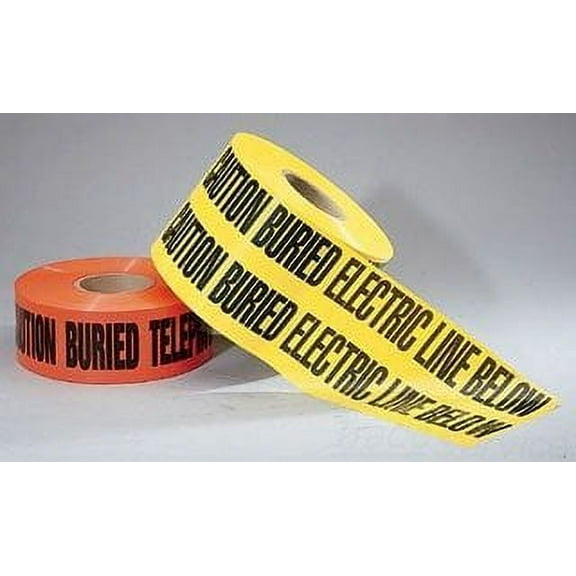 Ideal 42-102 Non-Detectable Underground "Caution Buried Electric Line Below" Tape, 3" x 1, 000' Size, Yellow