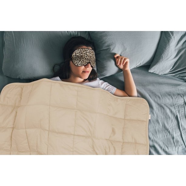 NEX Beige Weighted Blanket (60" x 80", 15lbs) 100% Premium Cotton With