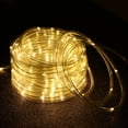 thumbnail image 2 of Mistaha 12M/39.4Ft 7.2W 120 LED Solar Powered Energy Rope Light Lawn Lamp Warm White Combination In Sequential Slo-glo Chasing/flash Slow Fade Twinkle/flash on 8 Different Effects IP65 Water Resi, 2 of 8