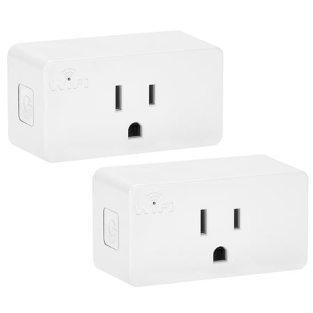 Luvoni Smart WiFi Outlet Adapter, One Outlet Smart Plug, Works With Google Home / Alexa, App Control, 2.4 GHz WiFi (2 Pack)