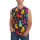 thumbnail image 1 of Balery Colorful Cats Camisetas sin mangas para hombre, absorbe la humedad y protege contra el mal olor.-X-Large, 1 of 7