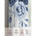thumbnail image 3 of Blue Floral Art Sheer Curtains for Living Room Bedroom Watercolor Botanical Spring Flowers Sheer Curtains 72 Inch Long 2 Panels Set Light Filtering Curtain Window Treatments Drapes for Dining Room, 3 of 6