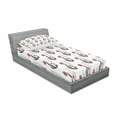 thumbnail image 3 of Floral Bedding Set with Sheet & Covers, Soft Orange and Red Flowers on Branches Flourishing Spring Season Garden Theme, Printed Bedroom Decor 2 Shams, 4 Sizes, Red Orange Black, by Ambesonne, 3 of 3
