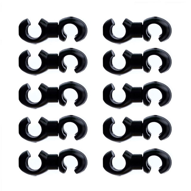 ZLight 10 Pieces Brake Cable Clips Removable Rotating Line Clamps Universal Non-Slip Housing S-Hook Holder Accessories Black