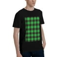 thumbnail image 2 of Bingfone Buffalo Plaid Green Black Men'S Loose Fit Short-Sleeve Pocket T-Shirt, 2 of 7
