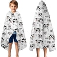 thumbnail image 3 of White Cow Milk Cow Pattern Hooded Bath Towel，50"x30" for Ages 3 To 12 Kids, Quick Dry Lightweight Soft Microfiber Hood Beach Towel Cover Up for Kids, 3 of 7
