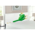 thumbnail image 2 of Animal Headboard, Illustration of a Frog from Behind Little Paws Tropic Nature Wildlife Modern, Upholstered Decorative Metal Bed Headboard with Memory Foam, Full Size, Green White Yellow, by Ambesonne, 2 of 4