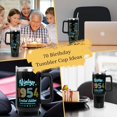 thumbnail image 5 of Happy 70th Birthday Gifts for Men, 40 oz Tumbler with Handle and Straw Lid, 70 Years Old Gifts Idea for Her, Seventy Birthday Present Back in 1954 Tumbler Cup（White）, 5 of 6