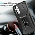 thumbnail image 2 of For Samsung Galaxy A14 5G Slim Fit Shockproof Hybrid with Slide Camera Cover & Rotated Ring Kickstand, [Military-Grade] Phone Case For Samsung Galaxy A14 5G 6.6",Black,For Galaxy A14 5G, 2 of 8