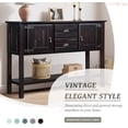 thumbnail image 3 of 48" Solid Wood Buffet Sideboard,Farmhouse Console Table with Bottom Shelf,Retro-Style Storage Cabinet for Entryway,Living Room,Dining Room,Kitchen,Black, 3 of 9