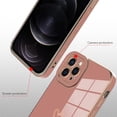 thumbnail image 2 of Compatible with iPhone 12 Pro Max Case Love Heart Plating Electroplate Luxury Elegant Case Camera Protector Soft TPU Shockproof Protective Corner Back Cover iPhone 12 Pro Max Case -Pink, 2 of 12