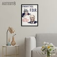 thumbnail image 3 of Uncle Sam I Want You FDR Roosevelt Black Framed Canvas Wall Art Print 12X16", 3 of 4