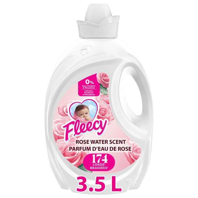 Fleecy Pure Balance Concentrated Fabric Softener, Rose Water Scent, 3.5 L