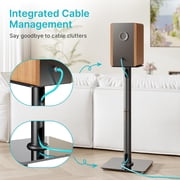 Speaker Stands Pair for Surround Sound,55 LBS Capacity,30.1 inch Floor Bookshlef Speaker Stands,Cable Management,Large Base,1 Pair,Black