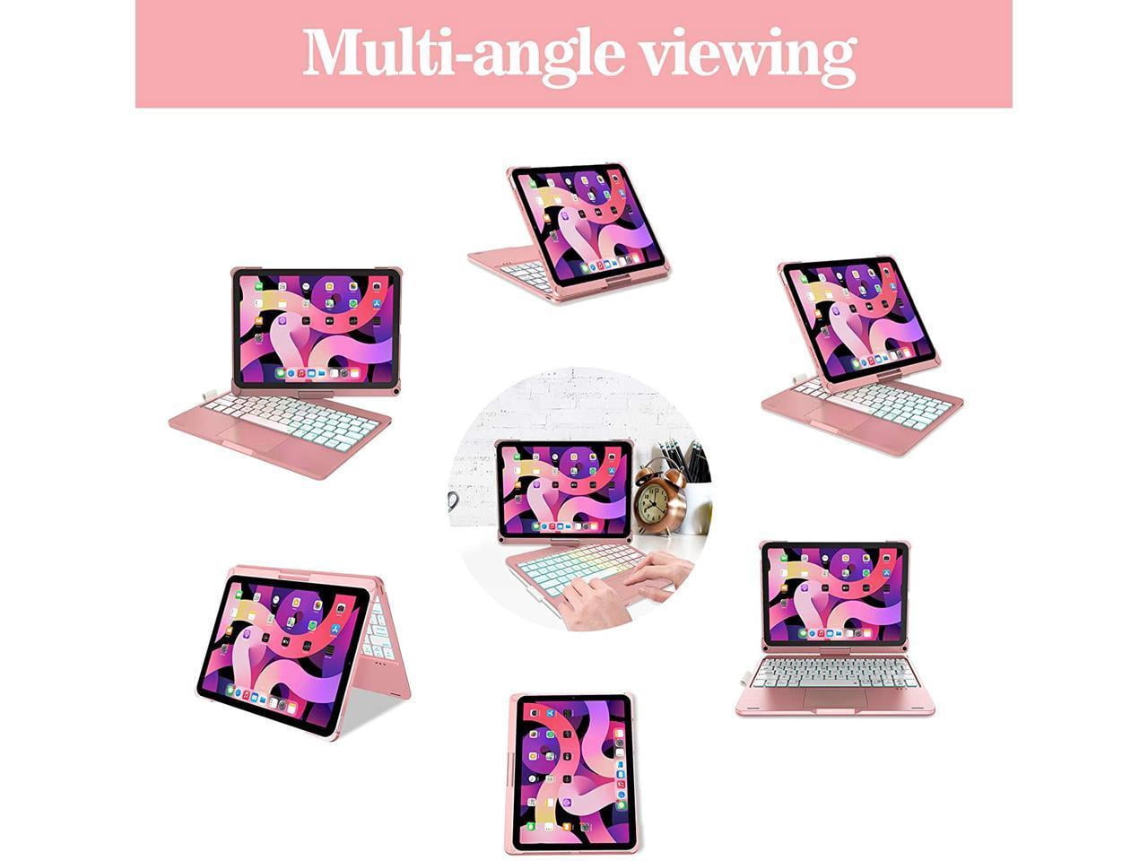 Touchpad Keyboard Case for iPad Air 5 10.9 inch 2022 / iPad Air 4 10.9 inch 2020 / iPad Pro 11 2021/2020/2018 with Multi-Touch Trackpad / Pencil Holder, 360° Rotatable,7 Color Backlit