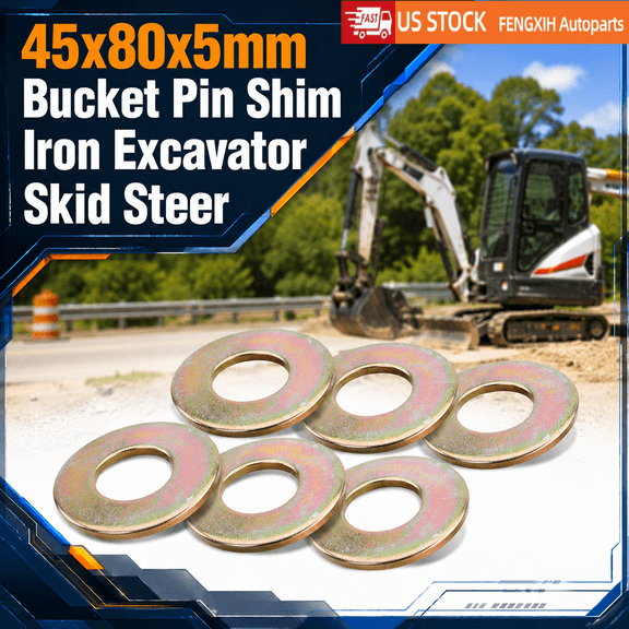 FENGXIH 45x80x5mm Bucket Pin Shim Iron Excavator Skid Steer