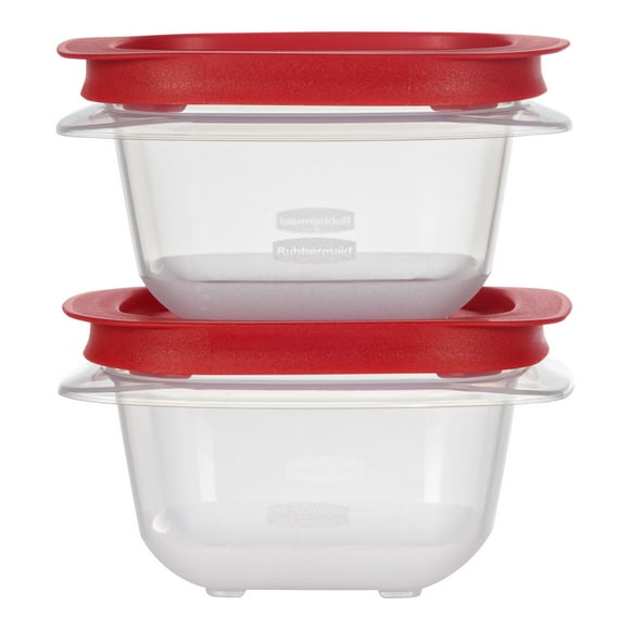 Rubbermaid 1.83-Cup EasyStore Square Food Storage Containers with Lids, 2 Pack