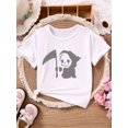 thumbnail image 1 of Halloween T-shirt - Printed Tee for Outdoor Activities and Sports, Easy to Clean & Durable Knit Polyester Fabric. Stylish Round Neck Short Sleeve Top with Creative Cartoon Pumpkin Design, 1 of 6