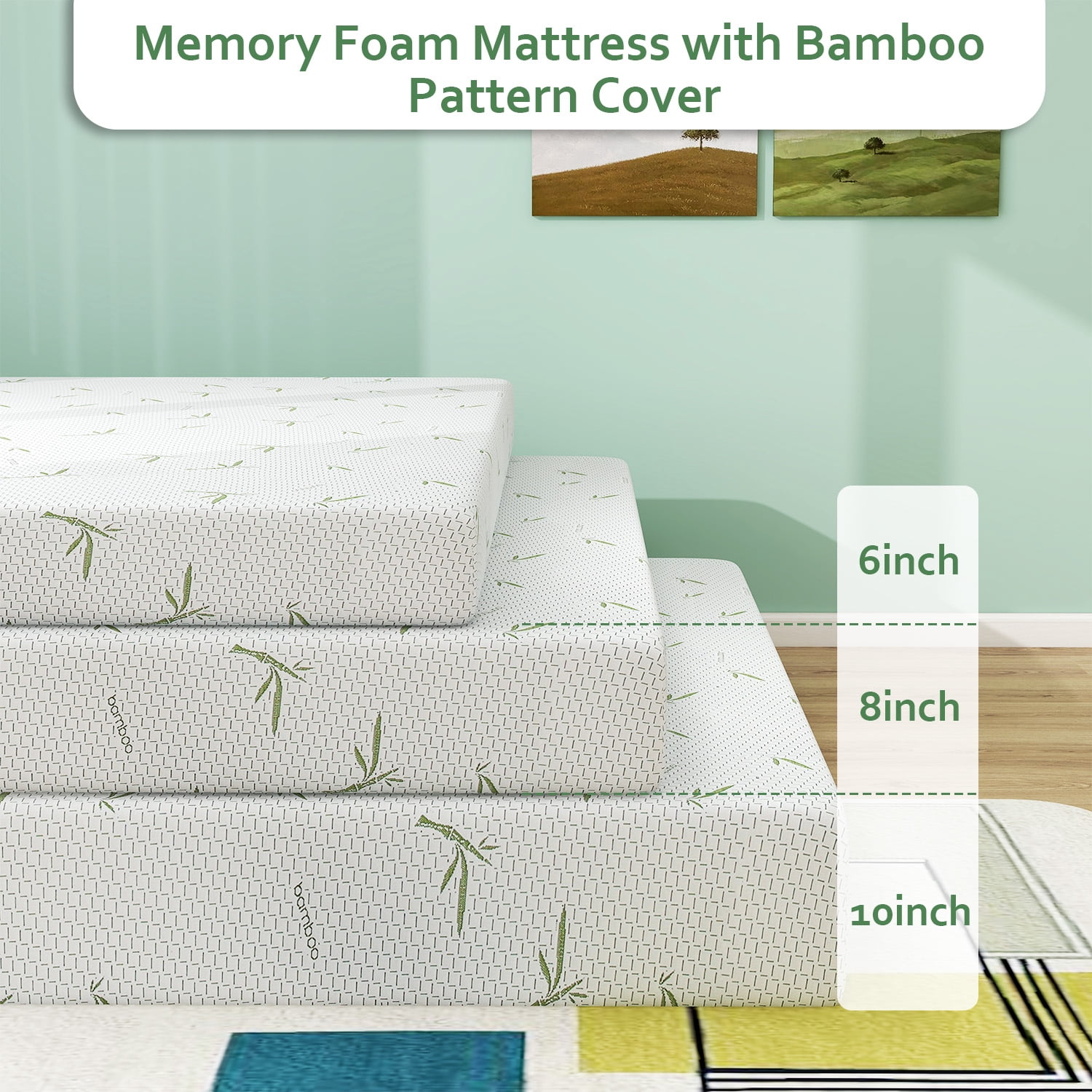 Queen Size Mattress 8 Inch Gel Memory Foam Mattress with Breathable & Washable Soft Cover, CertiPUR-US Certified, Mattress In A Box