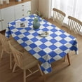 thumbnail image 2 of Blue and White Checkered Pattern Rectangle Tablecloth 60"x84",Waterproof Polyester Rectangle Table Cloth, Wipeable Spillproof Polyester Tablecloth for Dining, Camping, Indoor and Outdoor, 2 of 5