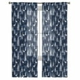 thumbnail image 3 of Navy Blue Christmas Sheer Curtains 84 Inches Long 2 Panels Set, Window Sheer Curtains for Living Room/Bedroom, Xmas Tree Elk Christmas Light Filtering Rod Pocket Curtain 52'' x 84'' x 2, 3 of 7